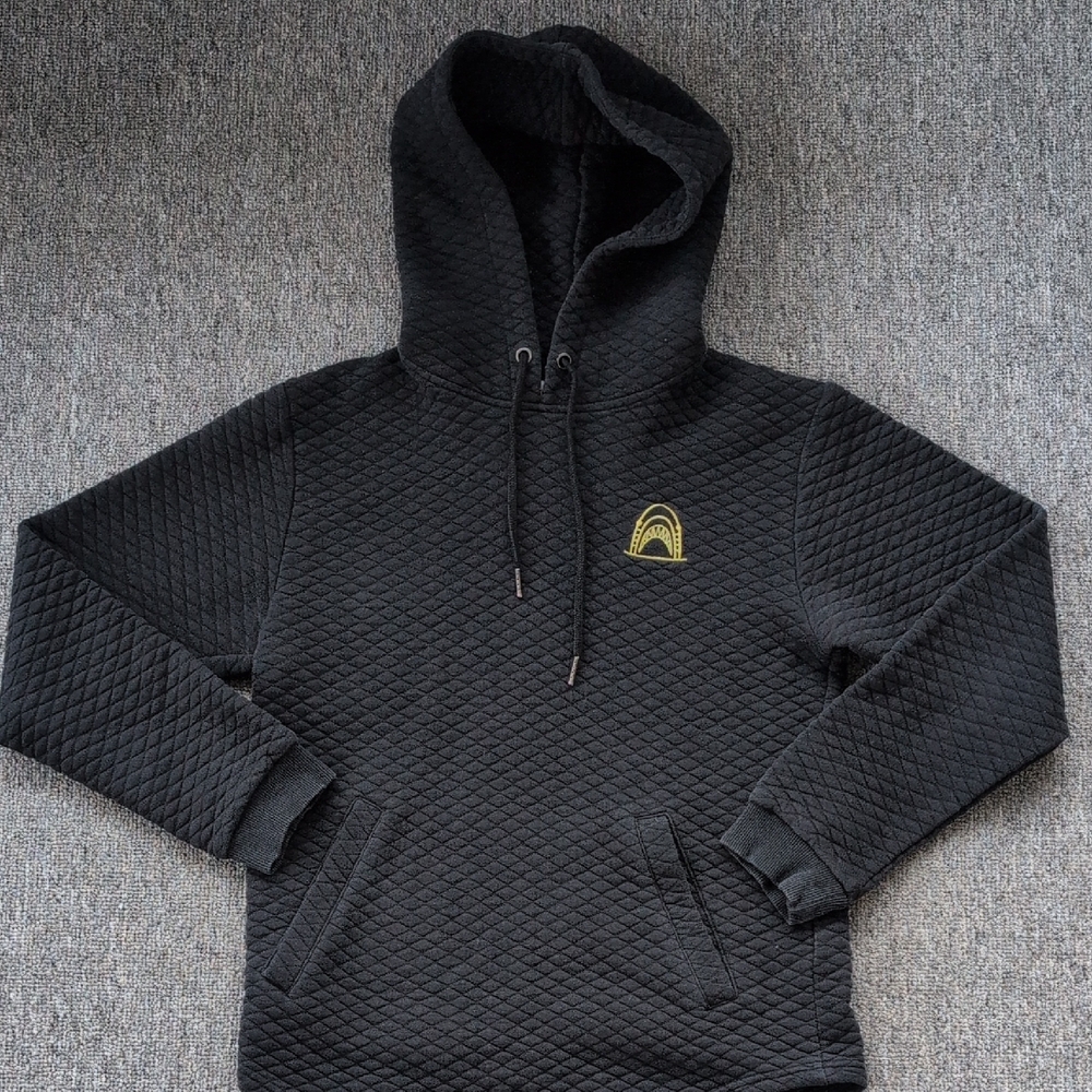 Black Quilted Hoodie